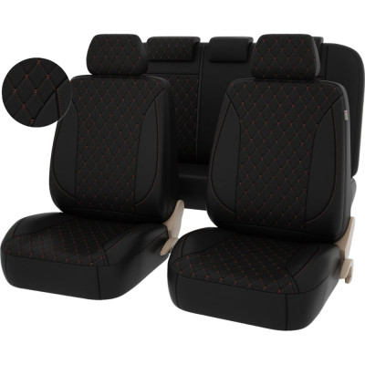 Чехлы PSV Graf Next Черный Ромб коричневый Бабочка отстрочка коричневая ромб экокожа 136901