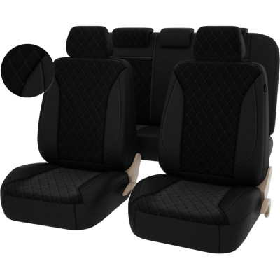 Чехлы PSV Graf Next Черный Ромб черный Бабочка отстрочка черная велюр экокожа 136466