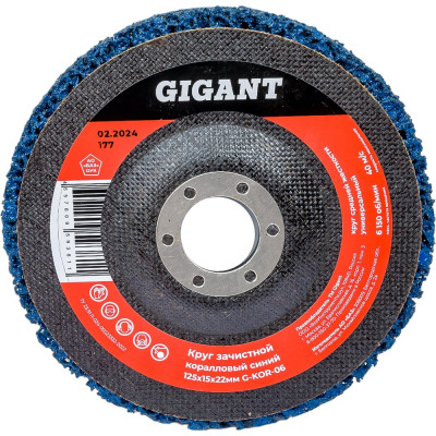 Диск абразивный коралловый синий 125х22 мм Gigant G-KOR-06