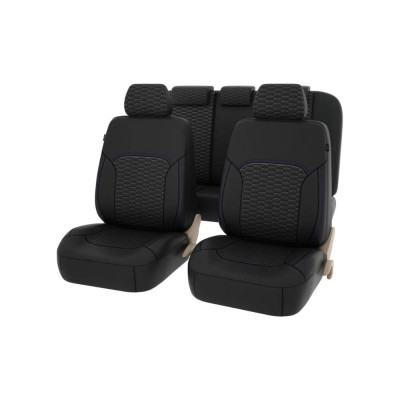 Чехлы PSV Forester Next Черный отстрочка синяя терморомб Сота экокожа 137010