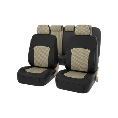 Чехлы PSV Forester Next Черный Бежевый терморомб Сота экокожа 137012