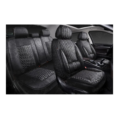 Накидки PSV 5D Armada Skin Черный Отстрочка Белая комплект на весь салон мокрая кожа 136685