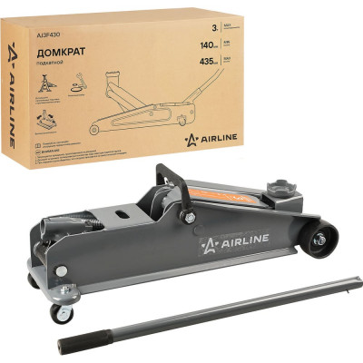 Домкрат подкатной AIRLINE 3т (MIN - 140 мм, MAX - 435 мм) AJ3F430