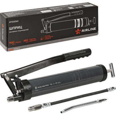 Шприц Airline рычажно-плунжерный 900мл PRO, клапан уд. воздуха ATGG060