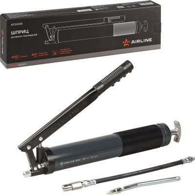 Шприц Airline рычажно-плунжерный 600мл PRO, клапан уд. воздуха (возможно примен. картриджа) ATGG051