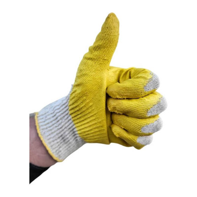 Перчатки трикотажные с 1-ым латексным обливом R2R индивидуальная упаковка 15934