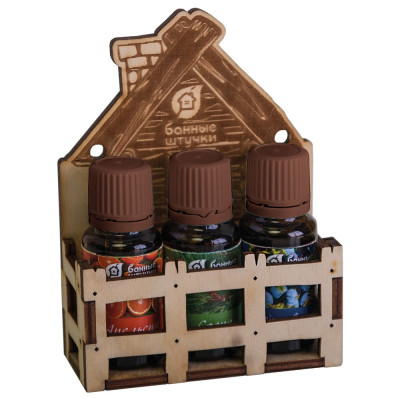 Набор эфирных масел Банные Штучки  "Банька" (апельсин+сосна+можжевельник) 3 масла по 10 мл 33412