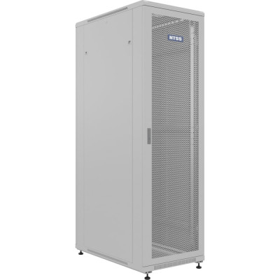 Шкаф напольный универсальный серверный NTSS R 42U 600x1000мм, 4 профиля 19, двери перфорированная и перфорированная двухстворчатая, боковые стенки съемные, регулируемые опоры, разобранный, серый RAL 7035 NTSS-R42U60100PD/PDD