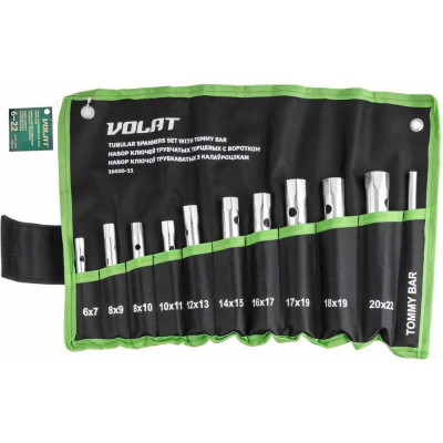 Набор трубчатых торцевых ключей с воротком ВОЛАТ 11 предметов 16000-11