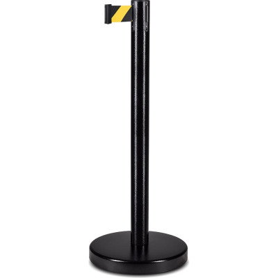 Стойка ограждения RUSBARRIER с лентой 5 м BSLN-327635 BLACK yellow/black