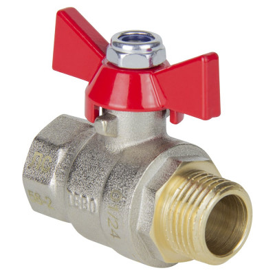 Кран шаровой полный проход TEBO ВН/НАР 3/8" бабочка T-КШ.202.38.КБ.CN