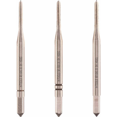 Метчик H-Tools М1.6 шаг 0.35 мм, комплект из 3-х шт. DIN352 HSS-G 6h 230016HT