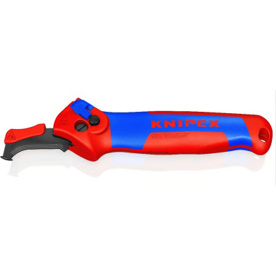 Нож для кабеля Knipex с "пяткой", с трещоткой, 146 мм, 2К ручка KN-1650145SB