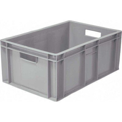 Ящик полимерный Тара.ру 600x400x250 сплошной серый 33247