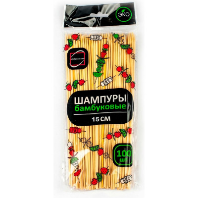 Шпажки-шампуры для шашлыка ОФИСМАГ бамбуковые 15 см, 100 штук, КП 137599 700659