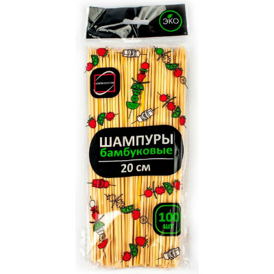Шпажки-шампуры для шашлыка ОФИСМАГ бамбуковые 20 см, 100 штук, КП 107948 700660