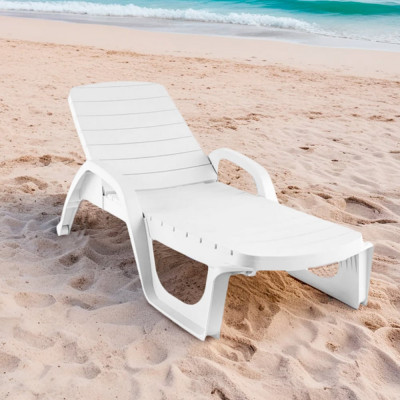 Шезлонг HONEYCOMB Wood белый M-SHEZ02Wood1