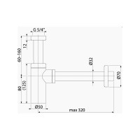 Сифон для умывальника Alcadrain A400-ANTIC диам.32 DESIGN ANTIC, круглый Бронза 00023922