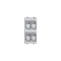 Адаптер Simon на 4хRJ45 коннектора, S-модуль, с защитными шторками, белый S76C-9