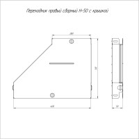 Правый переходник Промрукав с крышкой стандарт 400x200x50 1шт PR16.0712