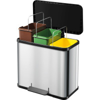 Мусорный контейнер Hailo Öko trio Plus L, 3х9 л, сталь, белый 0633-230