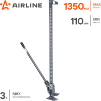 Реечный домкрат Airline 60" 3т MIN-110 мм, MAX-1350 мм AJ-FR-60S