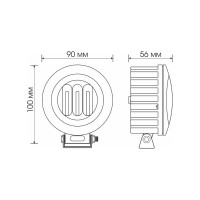 Светодиодная фара Вымпел WL-525 неон. обод, ов., 3LED, 30W 5263