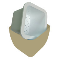 Горшок-кашпо Мультипласт Групп куб 1,6/2,4л бежевый MPG9048