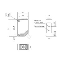 Оптический датчик рефлекторный AKUSENSE PTE-D70P Sn=700 мм PNP НО/НЗ (Программ) 10...30DC кабель 2м 07-00037853