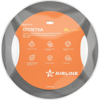 Оплетка на руль с подогревом Airline 12В, 36Вт, искусственная замша, черная, 38 см/М ADWO006