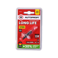 Автомобильная галогенная лампа AUTOPROFI H1, 12V, 55W, (P14,5S),1 шт, +30% LONG LIFE LNG-H1