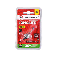 Автомобильная галогенная лампа AUTOPROFI H7, 12V, 55W, (PX26D),1 шт, +30% LONG LIFE LNG-H7
