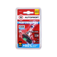 Автомобильная галогенная лампа AUTOPROFI H11, 12V, 55W, (PGJ19-2),1 шт, +80% PERFORMANCE PRF-H11