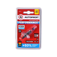 Автомобильная галогенная лампа AUTOPROFI H1, 12V, 55W, (P14,5S),1 шт, +80% PERFORMANCE PRF-H1