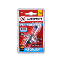 Автомобильная галогенная лампа AUTOPROFI H4, 12V, 60/55W, (P43T),1 шт, +80% PERFORMANCE PRF-H4