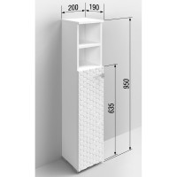 Туалетный шкаф SANTREK "Соната" 2 ниши белый левый 200x950x190 316073