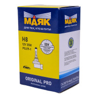 Автомобильная галогенная лампа МАЯК H8, 12 В, 35 Вт, PGJ19-1, Original Pro 02820