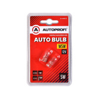 Автомобильные лампы накаливания AUTOPROFI W5W, 12V, 5W, (W2.1х9.5d), 2 шт. блистер AP-W5W-B