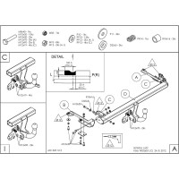 Полностью оцинкованный фаркоп GALIA для Honda Jazz 2002-2008, Honda Fit 2001-2008 тип шара A H052A