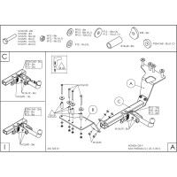 Полностью оцинкованный фаркоп GALIA для Honda CR-V 2002-2007 тип шара A H050A