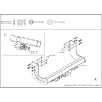 Полностью оцинкованный фаркоп GALIA для Mercedes Sprinter 2006-2019, 2019-, Volkswagen Crafter 2006-2017 для моделей любой длины, без ступеньки тип шара A M118A
