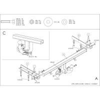 Полностью оцинкованный фаркоп GALIA для Opel Astra H универсал 2004-2009 тип шара A O050A
