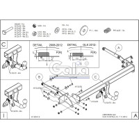 Полностью оцинкованный фаркоп GALIA для Mercedes GLK-Class x204 2008-2015 тип шара A M127A