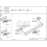 Полностью оцинкованный фаркоп GALIA для Ford Tourneo Custom 2012-, Ford Transit Custom 2012- тип шара A F124A