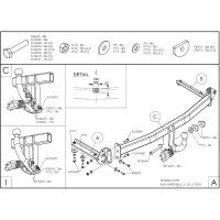 Полностью оцинкованный фаркоп GALIA для Honda Civic хетчбек 5 дверей 2006-2012 тип шара A H082A
