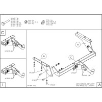 Полностью оцинкованный фаркоп GALIA для Jeep Cherokee KJ 2001-2008 тип шара A J007A