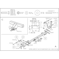 Полностью оцинкованный фаркоп GALIA для Citroen Jumper 2006-, FIAT Ducato III 2006-, Peugeot Boxer 2006- платформа тип шара A C045A