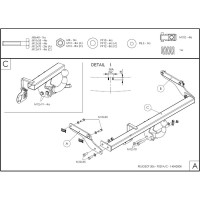 Полностью оцинкованный фаркоп GALIA для Peugeot 206 хетчбек 2003-2010 тип шара A P029A