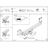 Полностью оцинкованный фаркоп GALIA для BMW X5 E70 2007-2013, X5 F15 2013-2018, BMW X6 F16 2014-2019, кроме моделей с M-пакетом быстросъемный шар B017C