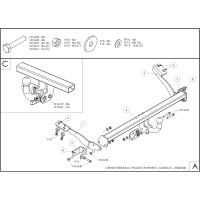 Оцинкованный фаркоп GALIA для Peugeot Partner II,III L1 2008-2018, 2018-, Citroen Berlingo II,III L1 2008-2018, 2018-, Peugeot Rifter L1 2018-, Opel Combo L1 2018- C052A